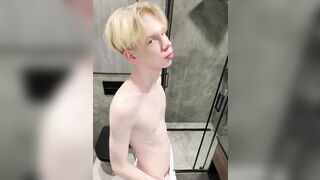 cute twink shows his hung cock