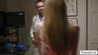 skinny ts barebacked by her horny doctor