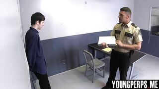 teen perp detained and anal fucked by officer on duty