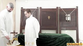 twink strips naked on priests command and fucked raw