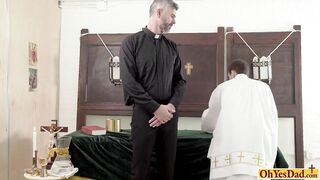 twink strips naked on priests command and fucked raw
