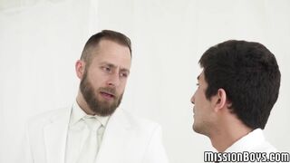 mormon boy barebacked by bearded elder after serious blowjob