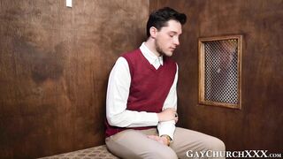 sinful twink bareback drilled by priest in confession booth