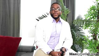 muscle fetish black doctor jerks cock of muscled hunk