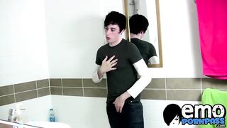 emo with a hot body and tattoo having his debut on camera2
