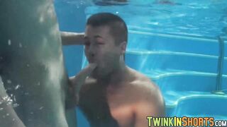 three twinks sucking their cocks and barebacking in threeway