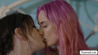 pink haired babe fucked by ts stepsister bisexual