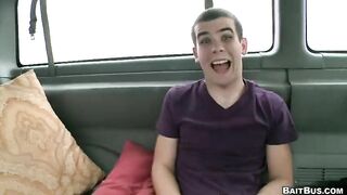 His first Gay Blowjob Bait Bus - BussyHunter.com