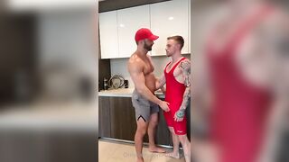 Fooling around together and giving Jett Wayne officialjw a facial Yesbrawn - BussyHunter.com