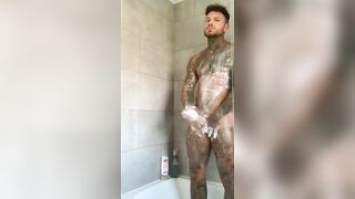 Getting lathered up and playing with my dick in the shower Sean9Pratt - BussyHunter.com