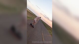 Rollerblading and hanging out nude in the middle of nowhere Nick Sandell - BussyHunter.com