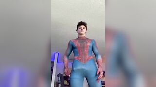 Wearing my Spider Man costume and jerking off CJ Clark cjclarkofficial - BussyHunter.com