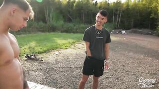 Fooling around with a young Asian twink and getting a load over my ass CreamyGorilla - BussyHunter.com