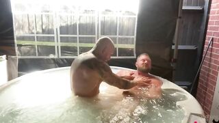 Fooling around in the hot tub with a muscle hunk Jack Stacked hugeandhung - BussyHunter.com