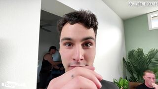 Behind The Scenes - Hot Stripper Caleb Mills Fucks Liam Quinn & Luna Lopez! - BussyHunter.com (Gay Porn)