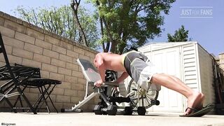2018.09.6 - Big C Gets In a Quick Labor Day Workout at Parents House - BussyHunter.com (Gay Porn Videos)