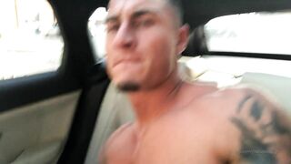 Back seat bate (solo, masturbation, cum on self) - BussyHunter.com (Gay Porn Videos)