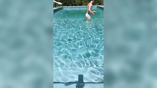 Draconblue - Naked Jerk off on the pool - BussyHunter.com (Gay Home Porn Videos)