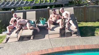 Seattle Dad - Summer Pool Orgy - Part I - BussyHunter.com (Gay Porn Videos xxx)