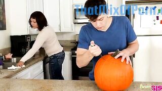 brother puts his dick in pumpkin for stepsis - BussyHunter.com (Gay Porn Videos xxx)