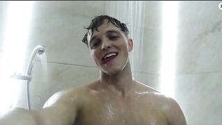 Liam Vasylik cum shower show - gay sex porn video