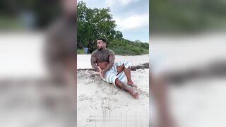 OF Imanol Brown breeds Joseph Castlian at the beach - gay sex porn video
