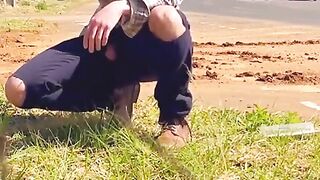 Jerking my big dick next to the road till I cum Matthewbigcock - Gay Fans BussyHunter.com