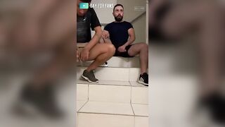 Jerking off in the stairwell with a mate Matthewbigcock - Gay Fans BussyHunter.com