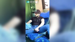 Jerking off while on a bus and trying not to get caught Matthewbigcock - Gay Fans BussyHunter.com