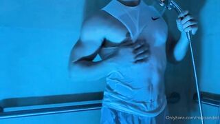 Getting wet in the shower while wearing my gym clothes Nick Sandell - Gay Fans BussyHunter.com