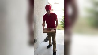 Troy jerks off and cums over pizza Delivery guy role play TroyxBrandt - Gay Fans BussyHunter.com