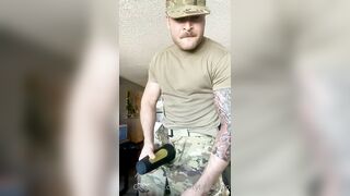 Using my toy till I cum while wearing my uniform Luca Hunter dirtytattedtop - Gay Fans BussyHunter.com