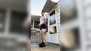 Jerking off outside and cumming on my shirt gregscake - Gay Fans BussyHunter.com