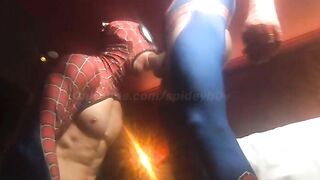 Getting bred by a hung anonymous guy in a Spiderman costume spideyb0y - Gay Fans BussyHunter.com