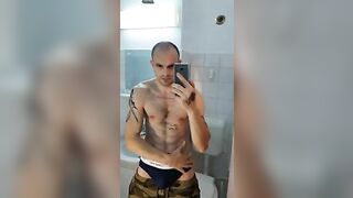 skinny athletic guy flexing masculin hairy chest strong intense orgasm trembling and heavy breathing kylebern - gay video