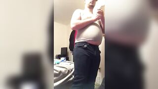 belly bloating and inflating in tight clothes jaredthefathippy - gay video