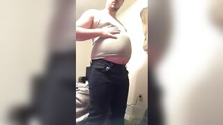 belly bloating and inflating in tight clothes jaredthefathippy - gay video