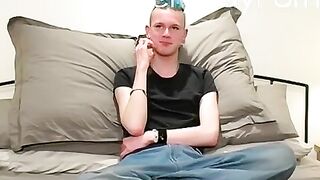 tall skinny uk twink masturbates and cums after interview blake mason - gay video