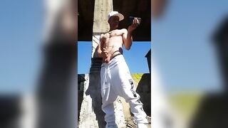 public place cumshot big load shooting cum flexing quality 4k kylebern - gay video