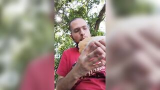 eating a big hot dog at the park nathan nz - gay video