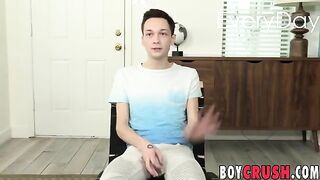 interviewed twink xander lane jerks off solo and cums boy crush - gay video