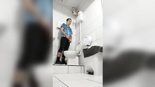 restaraunt bathroom pissing so much in there someome almost got in when i was there till end nathan nz - gay video