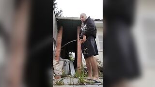 master peeing in backyard abandoned house nathan nz - gay video