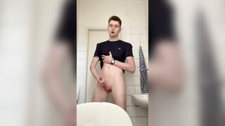 teen boy cumming on the toilet david six - gay video